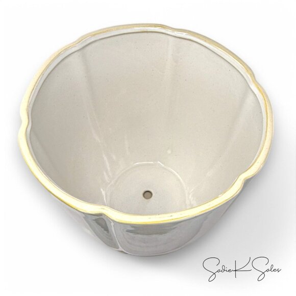 11.25" Stoneware Indoor/Outdoor Planter Pot Saucer Cream‎ Hearth & Hand Magnolia - Picture 6 of 7